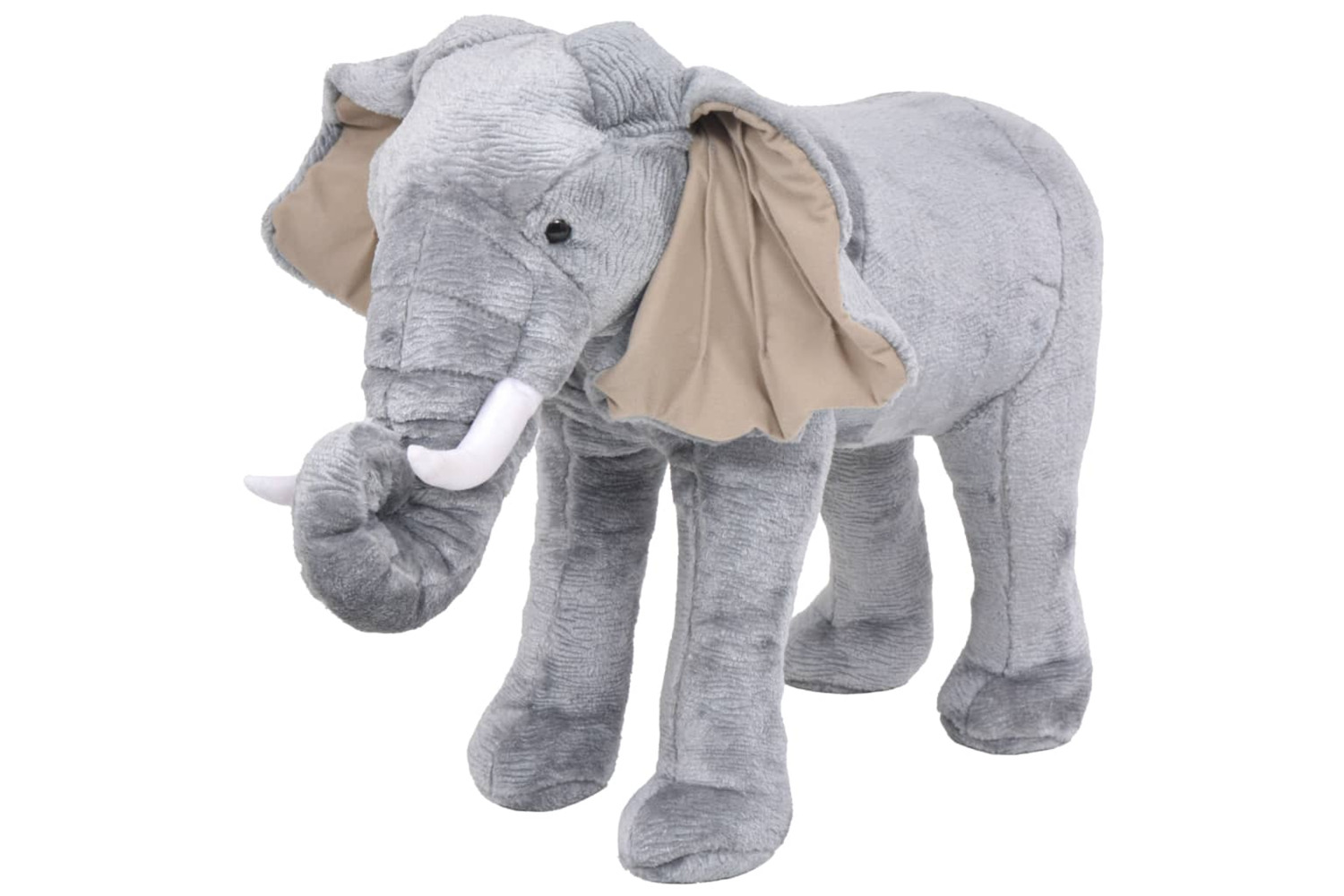 vidaXL 91334 Standing Plush Toy Elephant Grey Xxl