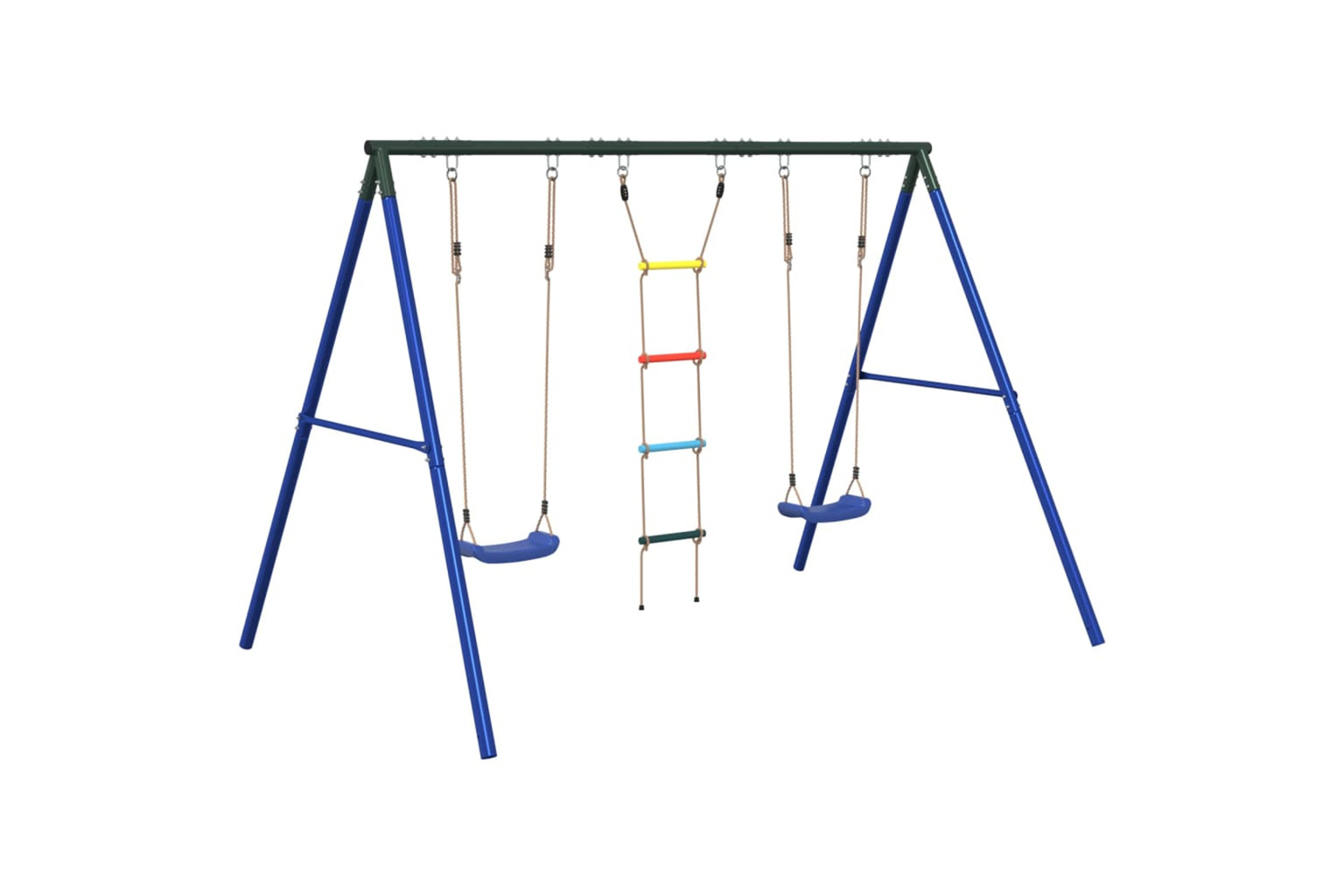 vidaXL 3283591 Outdoor Swing Set With Swings And Ladder