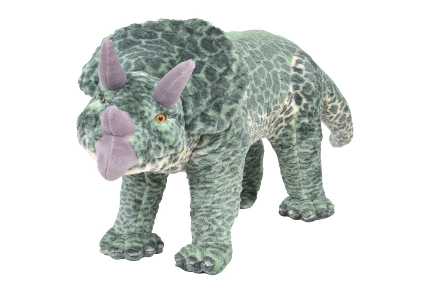 vidaXL 91344 Standing Plush Toy Triceratops Dinosaur Green Xxl