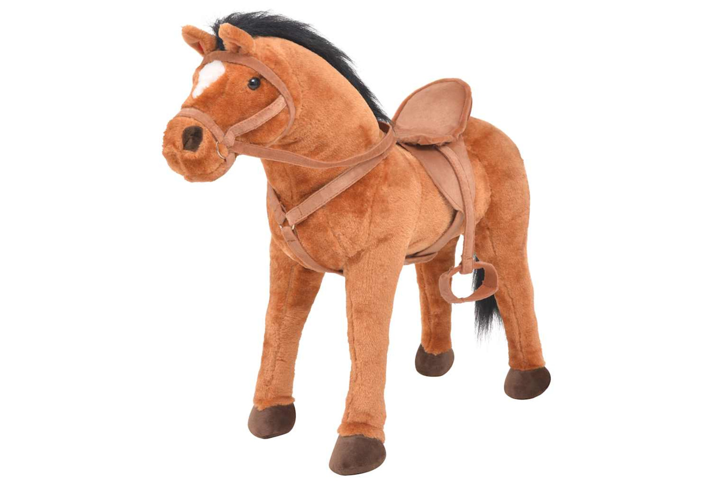 Vidaxl Standing Toy Horse Plush Brown