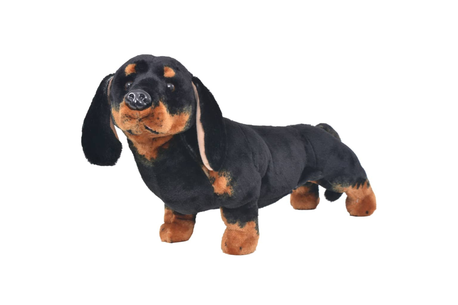 vidaXL 91333 Standing Plush Toy Dachshund Dog Black Xxl