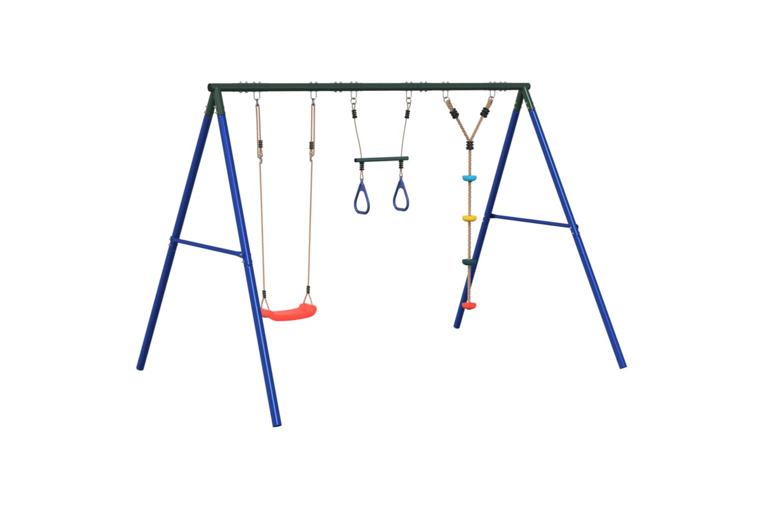 vidaXL 3283603 Outdoor Swing Set With Swing. Trapeze. Disc Swing