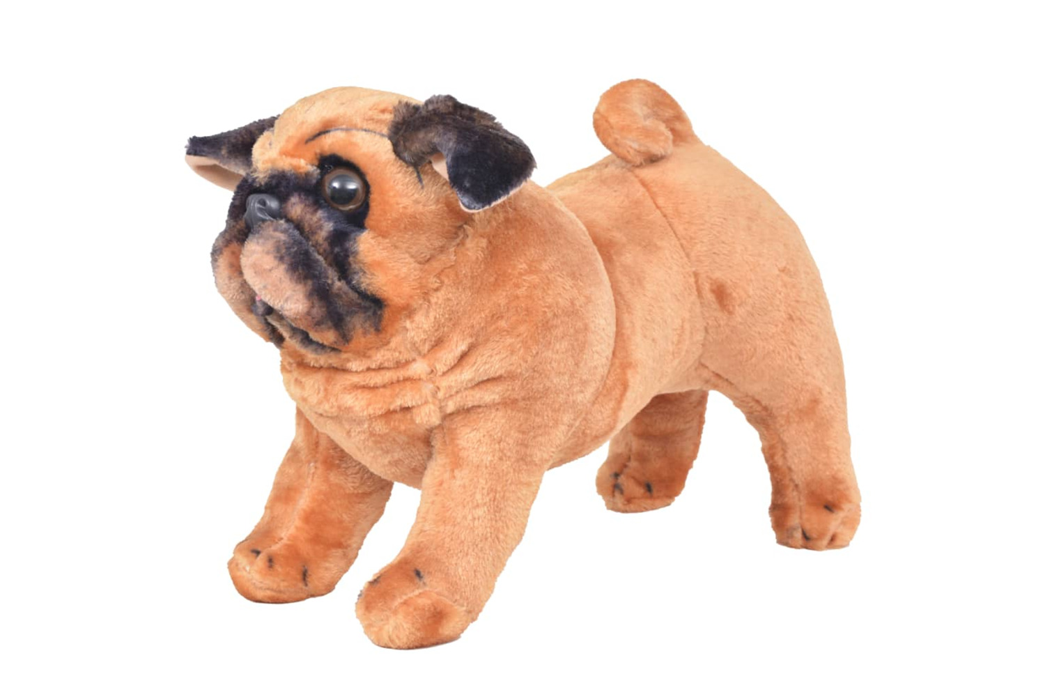 vidaXL 91331 Standing Plush Toy Pug Dog Light Brown Xxl