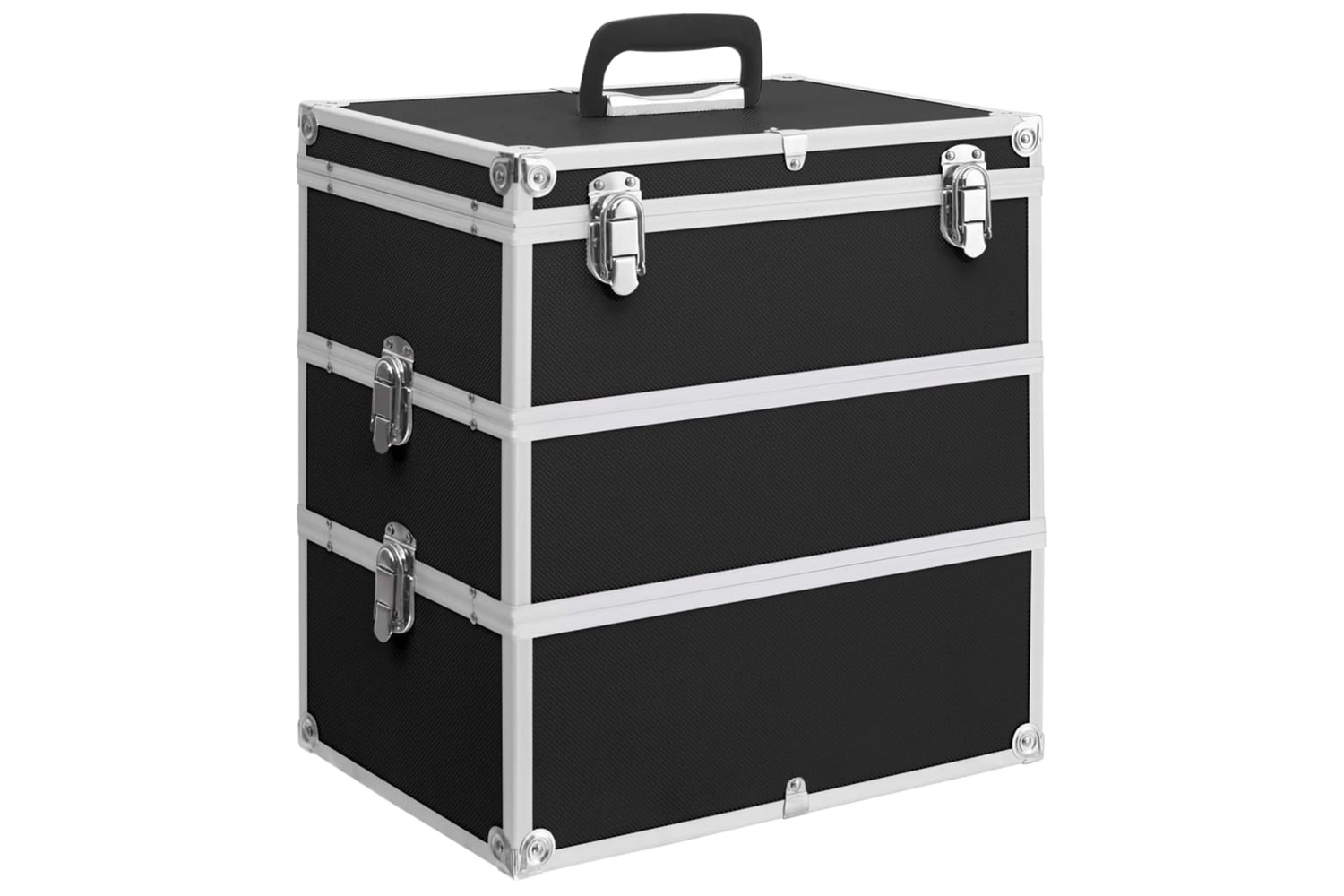 vidaXL 91840 Make-up Case 37x24x40cm Black Aluminium