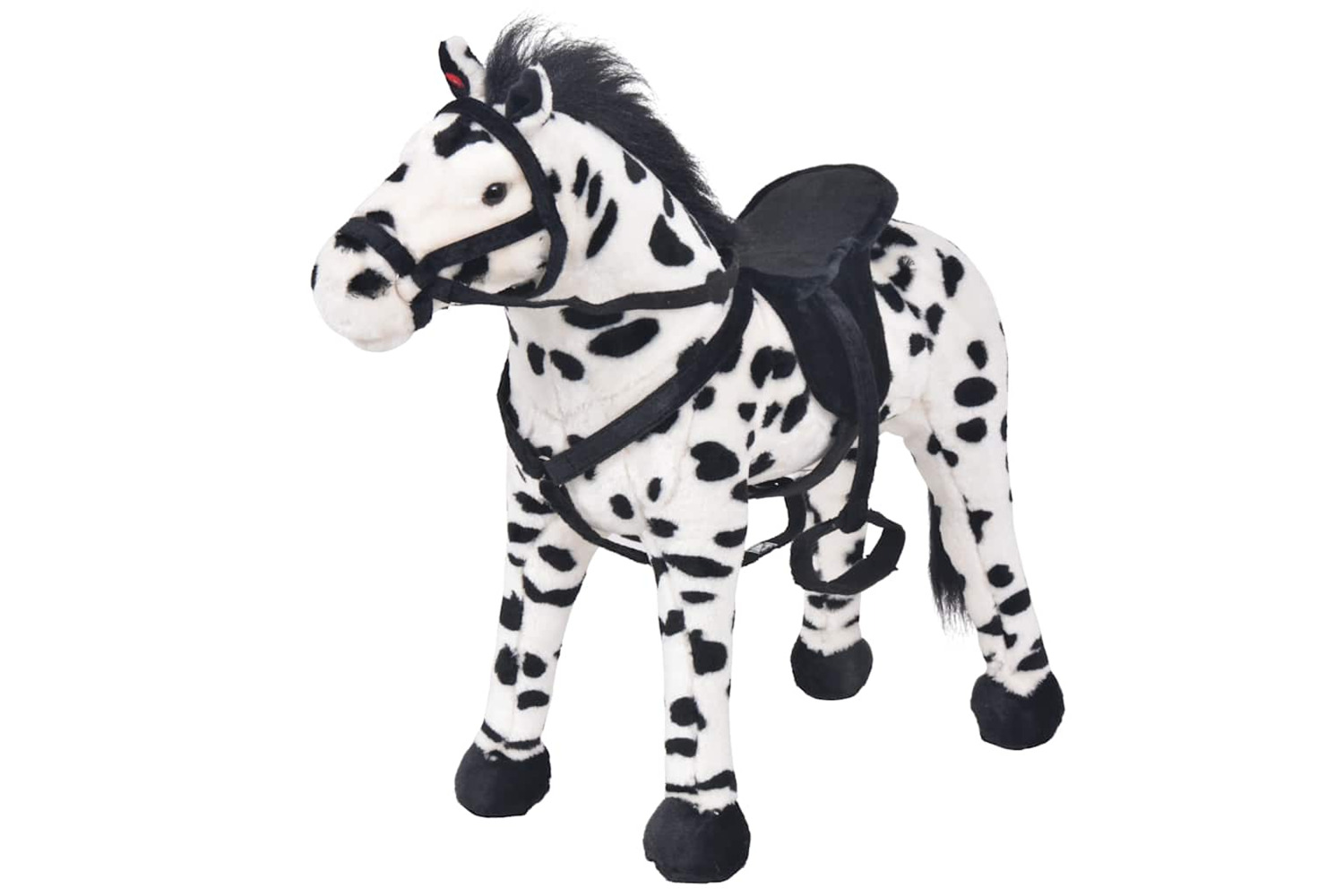 Vidaxl Standing Plush Toy Horse Black And White Xxl