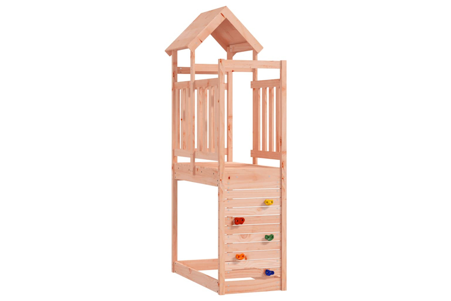 Vidaxl Play Tower With Rockwall 53x110.5x214 Cm Solid Wood Douglas