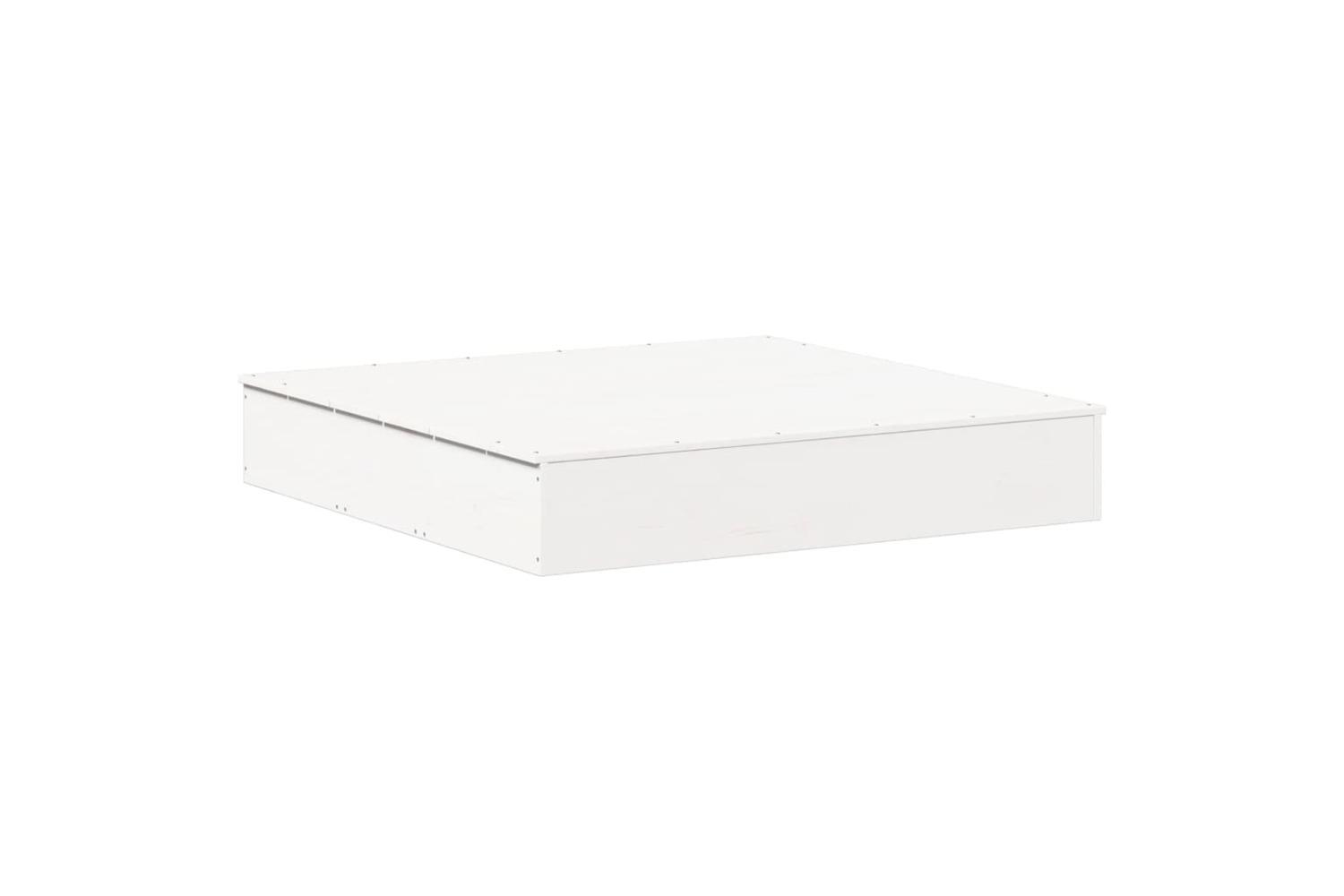 vidaXL 832607 Sandpit With Cover White 111x111x19.5cm Solid Wood Pine