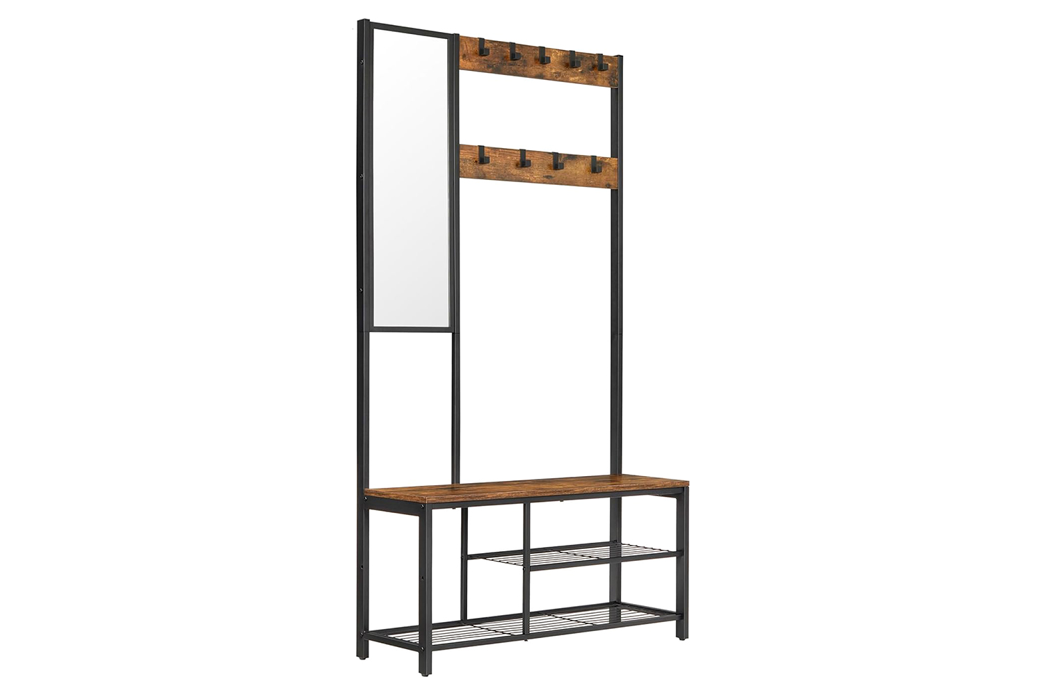 Vasagle Coat Rack & Shoe Rack | Rustic Brown/Black