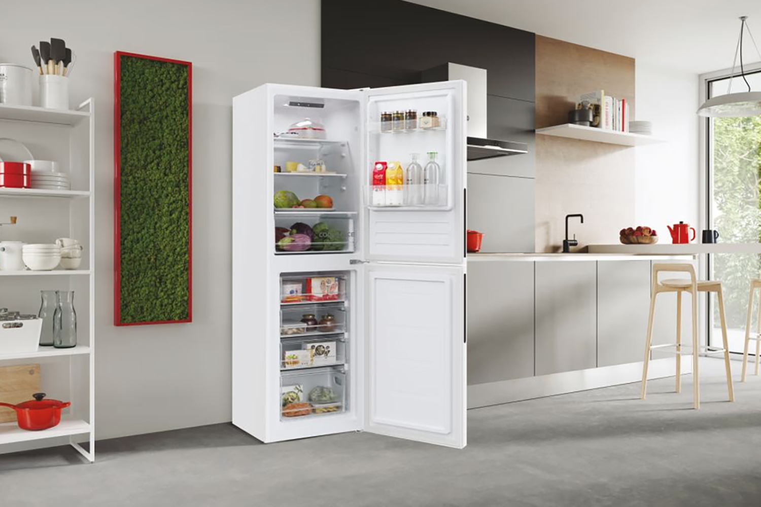 Hoover Freestanding Fridge Freezer | HOCT3L517EWK-1