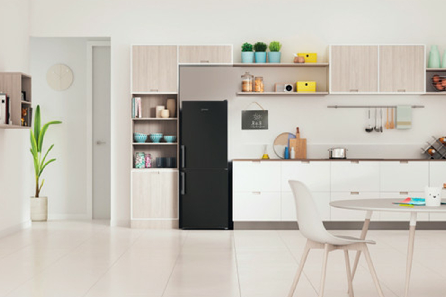 Indesit 55cm Freestanding Fridge Freezer | IB55532BUK