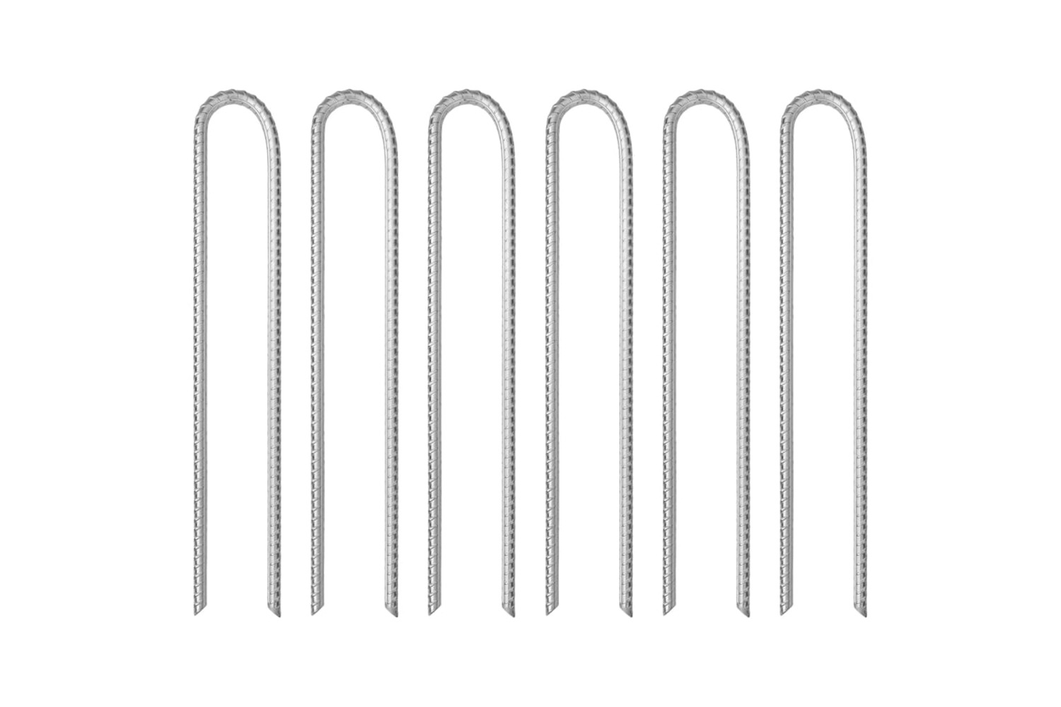 vidaXL 4009347 Tent Pegs 6 Pcs U-shaped 37cm x 10mm Galvanised Steel
