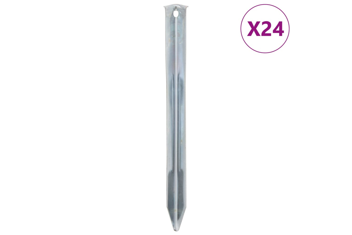 vidaXL 4009337 Tent Pegs 24 Pcs 22cm x 20mm Galvanised Steel