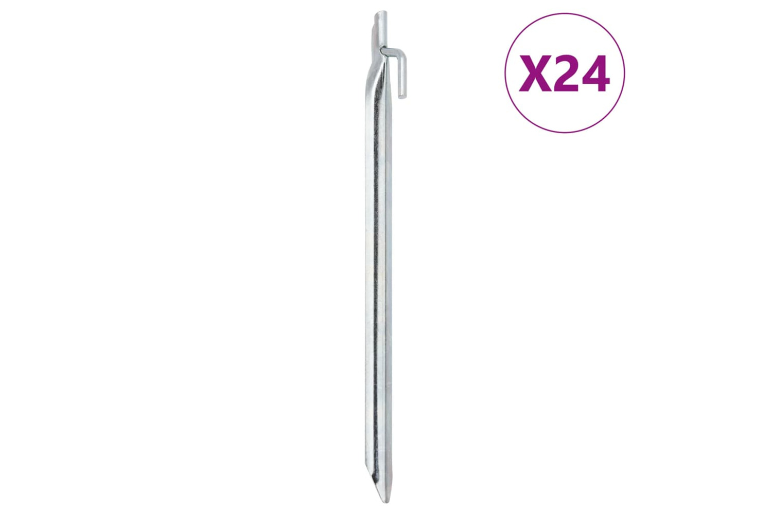 vidaXL 4009354 Tent Pegs 24 Pcs V-shaped 29.5cm x 20mm Galvanised Steel
