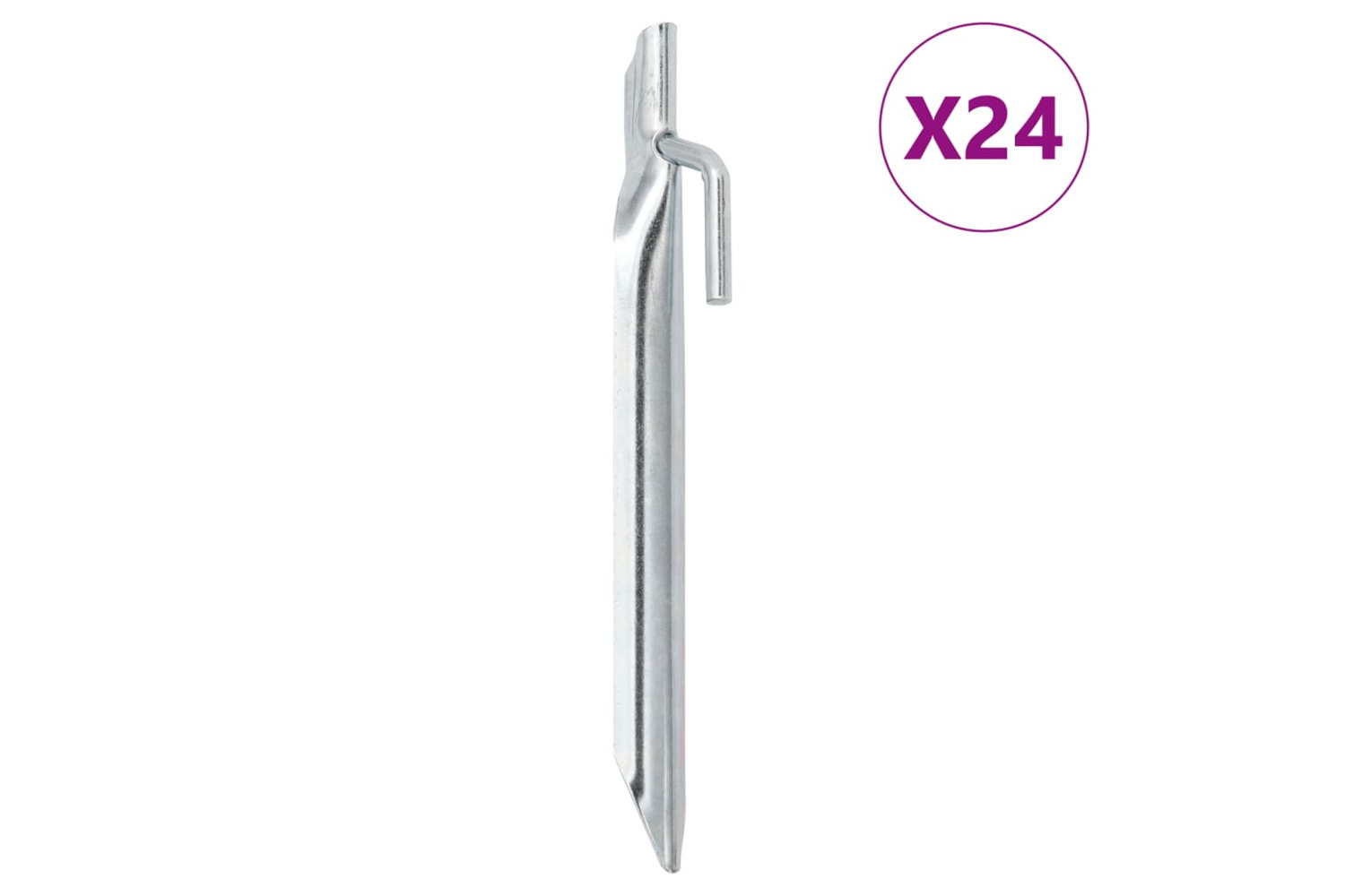 vidaXL 4009351 Tent Pegs 24 Pcs V-shaped 17cm x 20mm Galvanised Steel