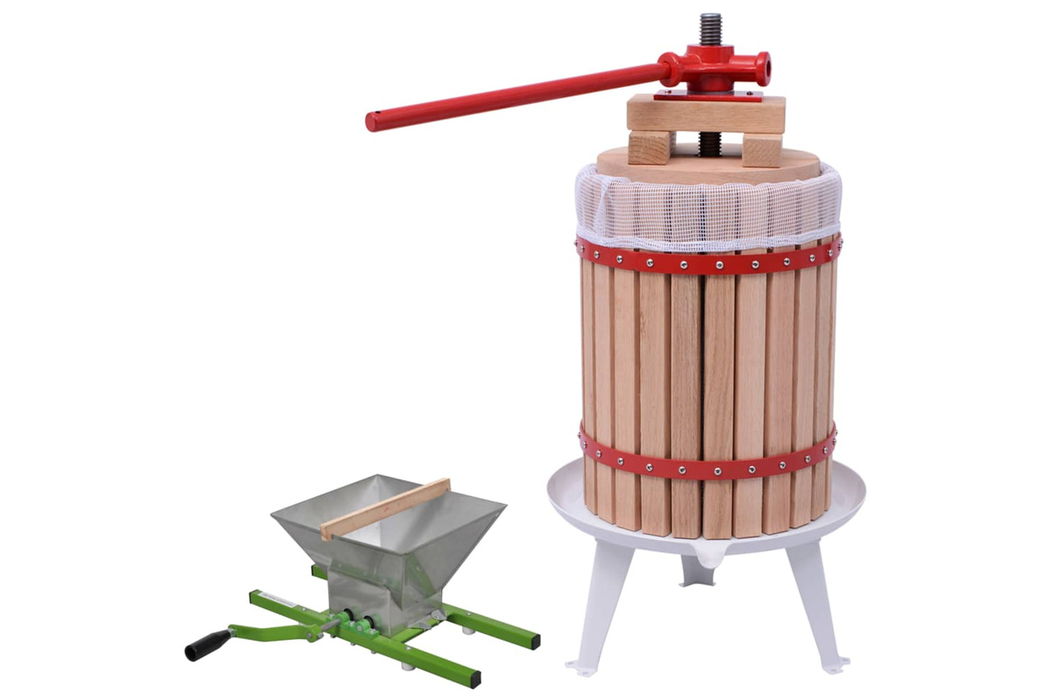 vidaXL 277150 2 Piece Fruit & Wine Press And Crusher Set