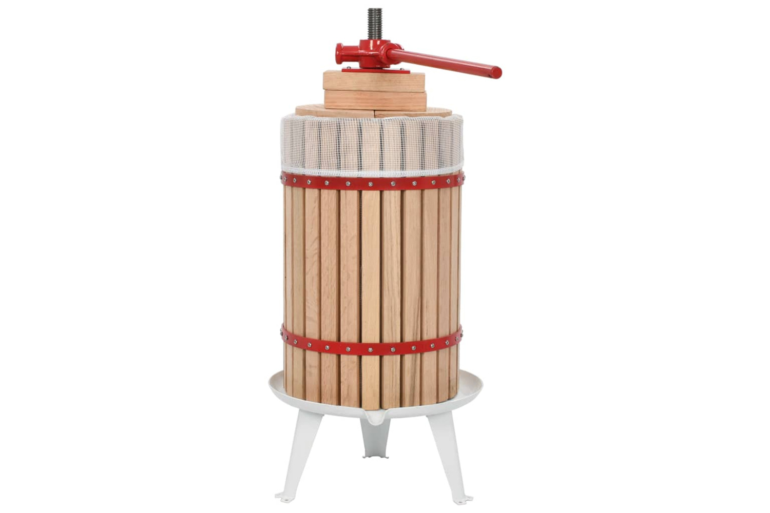 vidaXL 144744 Fruit And Wine Press With Cloth Bag 24 L Oak Wood