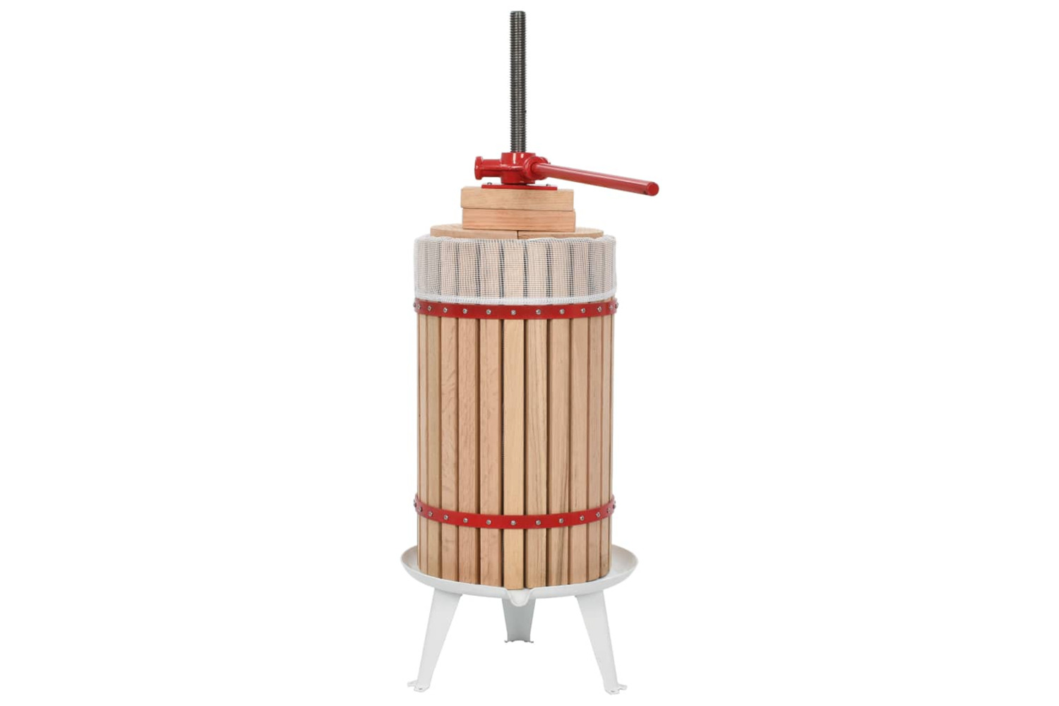 vidaXL 144745 Fruit And Wine Press With Cloth Bag 30 L Oak Wood