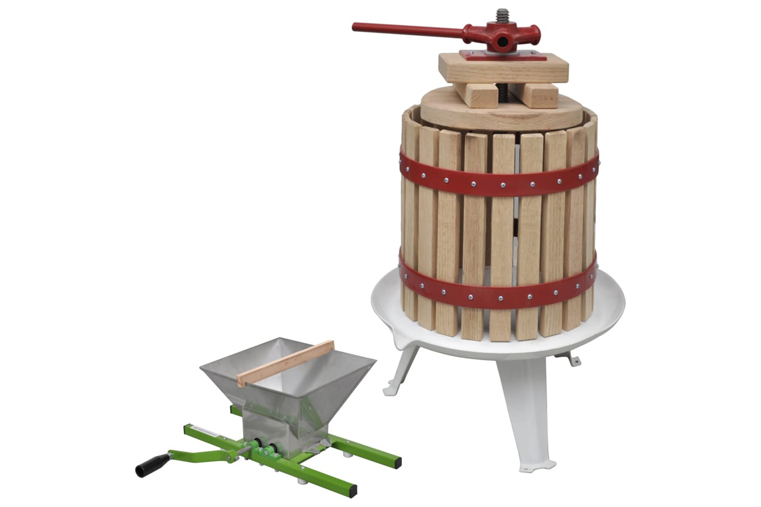 vidaXL 277149 2 Piece Fruit & Wine Press And Crusher Set