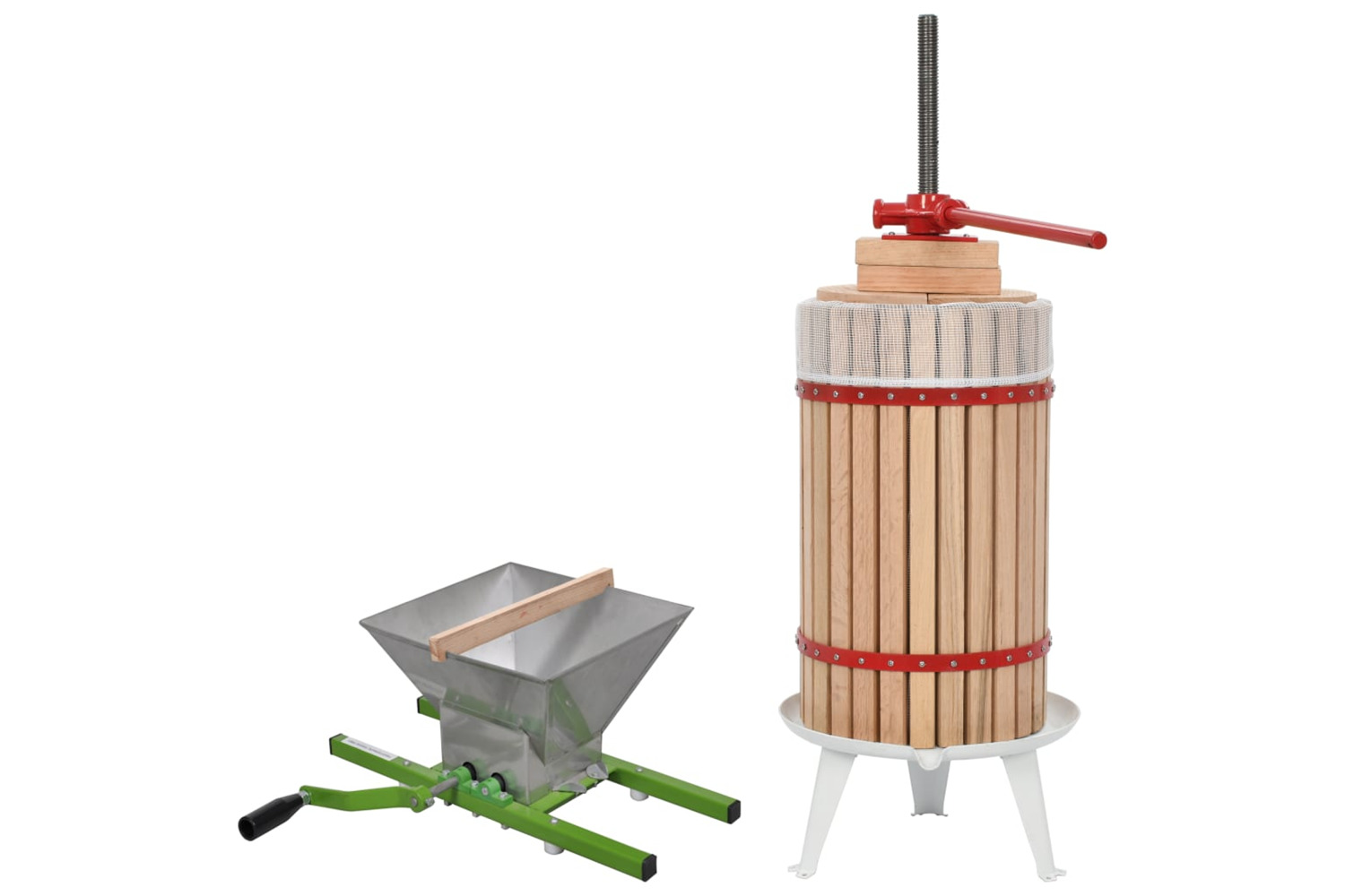 vidaXL 277152 2 Piece Fruit & Wine Press And Crusher Set