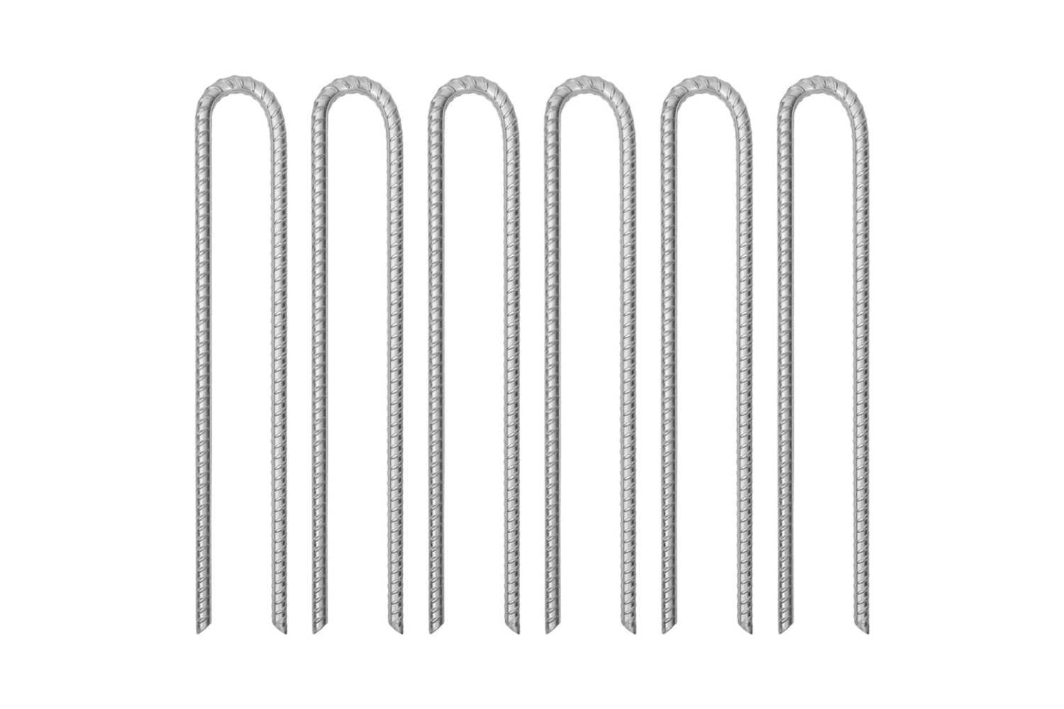 vidaXL 4009349 Tent Pegs 6 Pcs U-shaped 41.5cm x 12mm Galvanised Steel