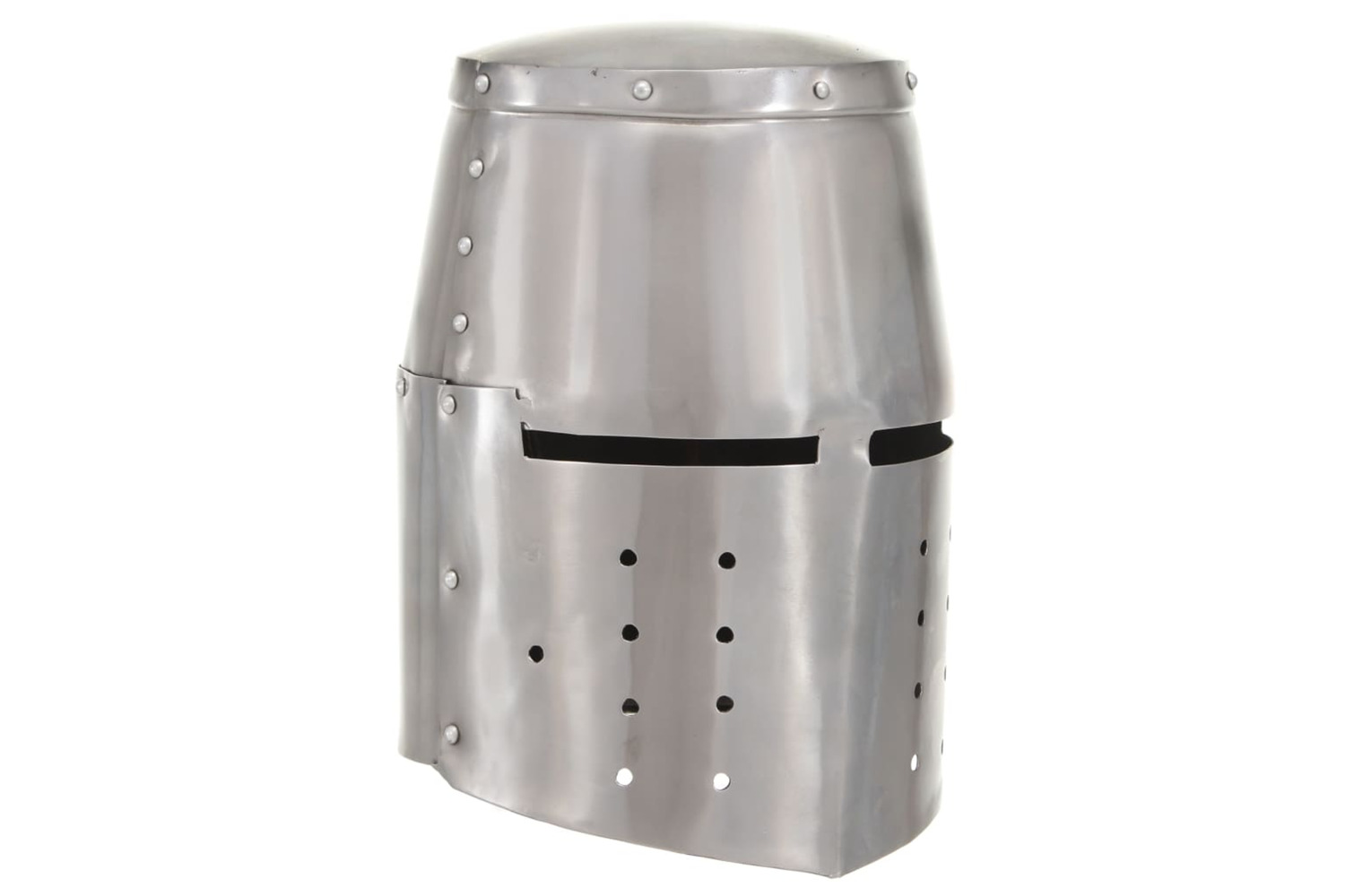 vidaXL 286117 Medieval Knight Helmet Antique Replica Larp Silver Steel