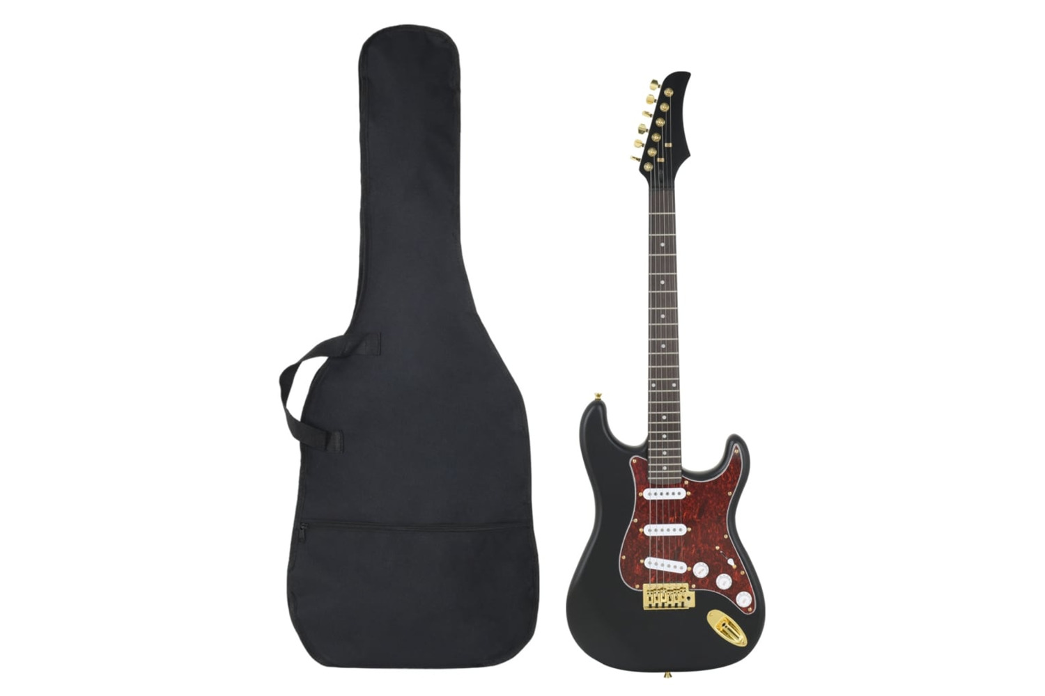 vidaXL 70194 Electric Guitar For Beginner With Bag Black And Gold 4/4 39"