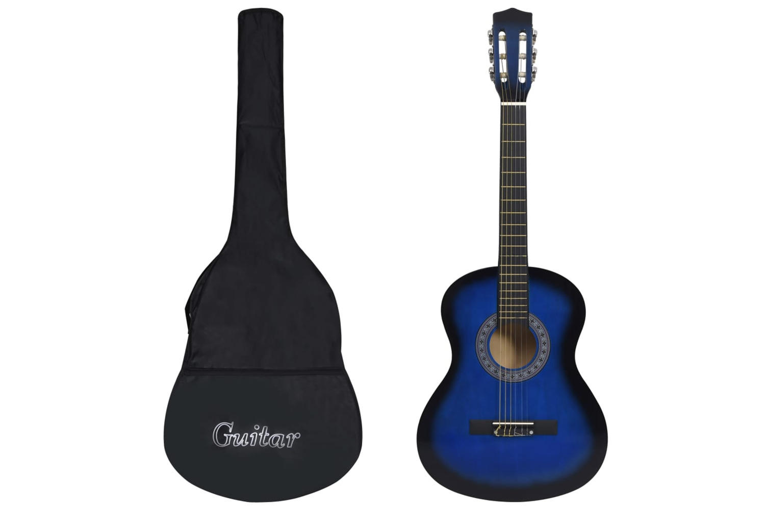 vidaXL 3055888 Classical Guitar For Beginner With Bag Blue 3/4 36"