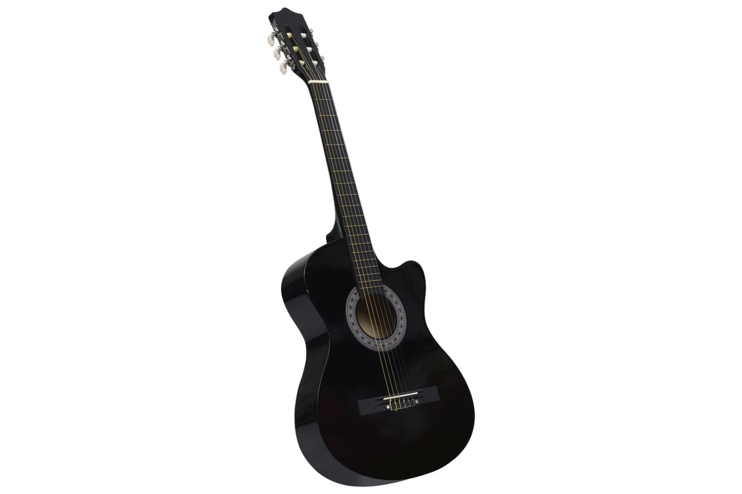 vidaXL 70132 Western Classical Cutaway Guitar With 6 Strings Black 38"
