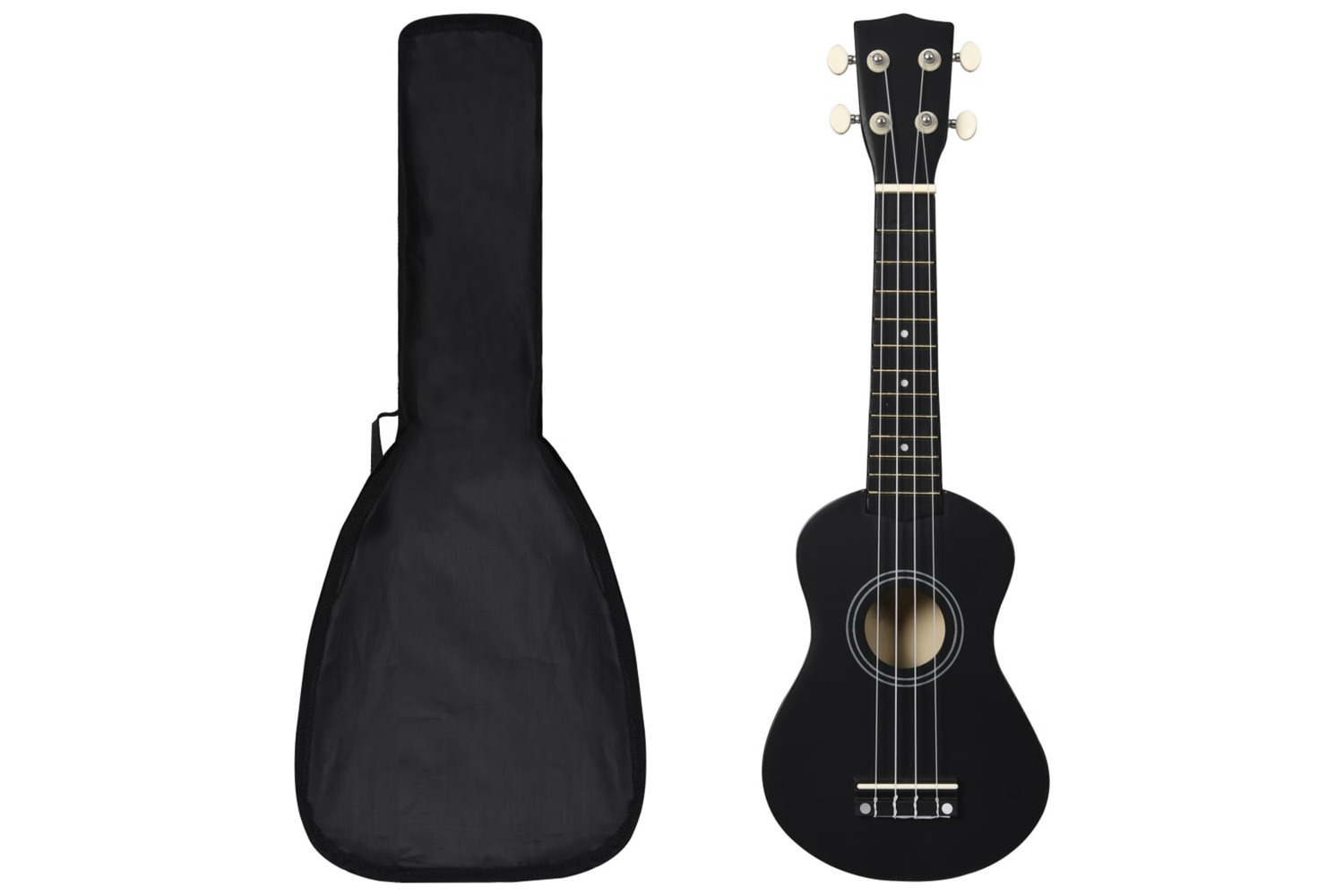 vidaXL 70147 Soprano Ukulele Set With Bag For Kids Black 21"