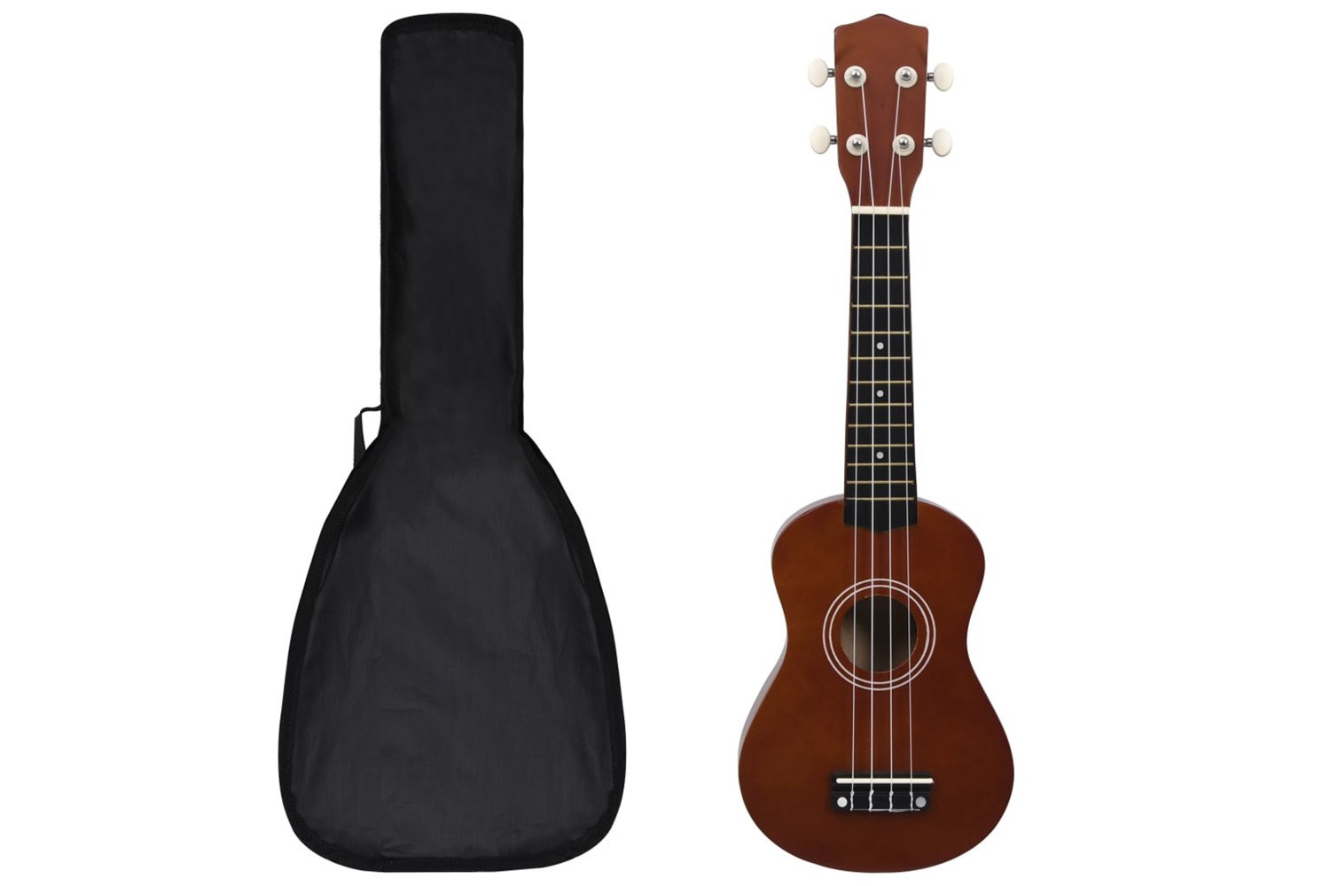 vidaXL 70145 Soprano Ukulele Set With Bag For Kids Dark Wood 21"