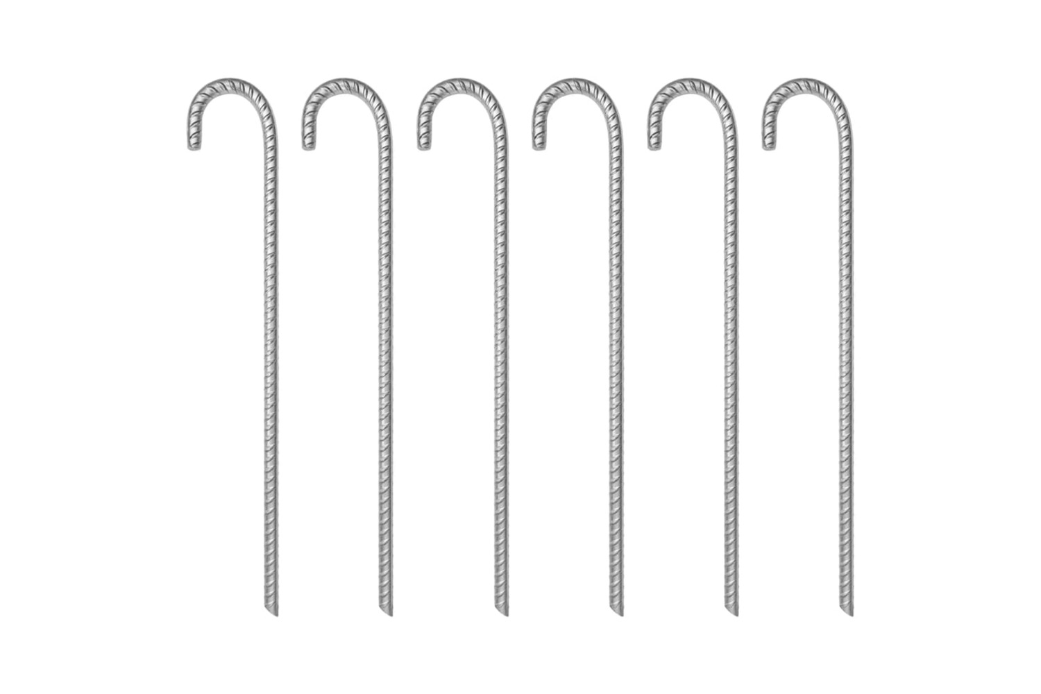 vidaXL 4009343 Tent Pegs 6 Pcs 41.5cm x 12mm Galvanised Steel