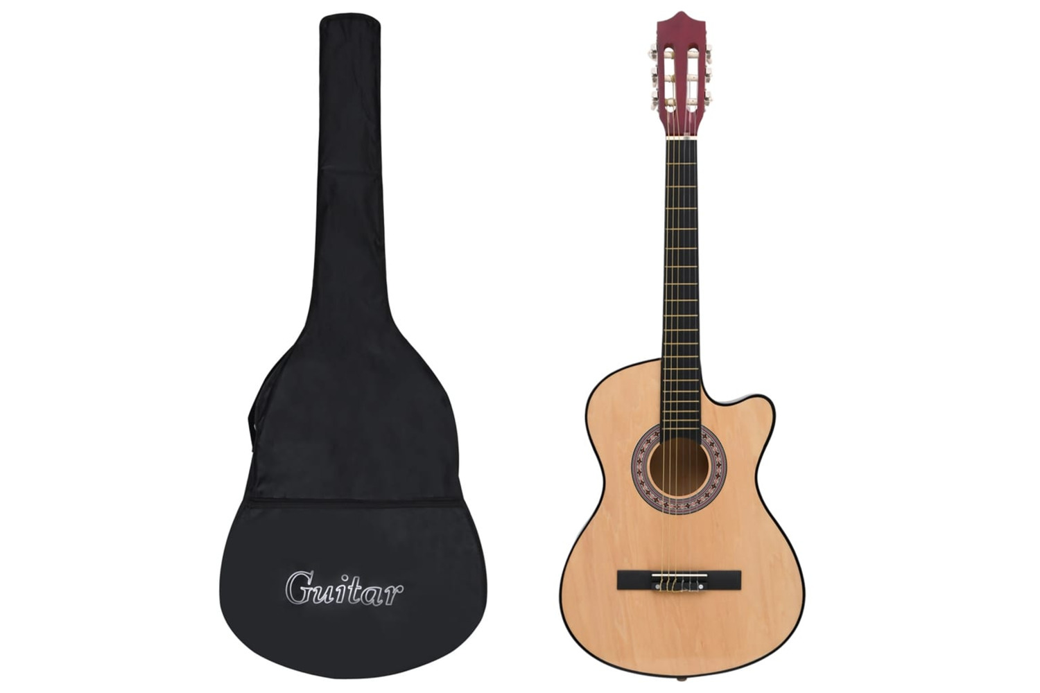 vidaXL 70131 12 Piece Western Acoustic Cutaway Guitar Set With 6 Strings 38