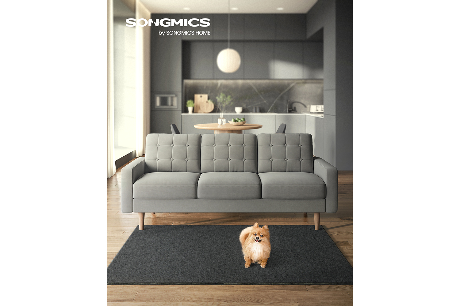 Songmics | Area Rug | Grey | 120 x 170 cm