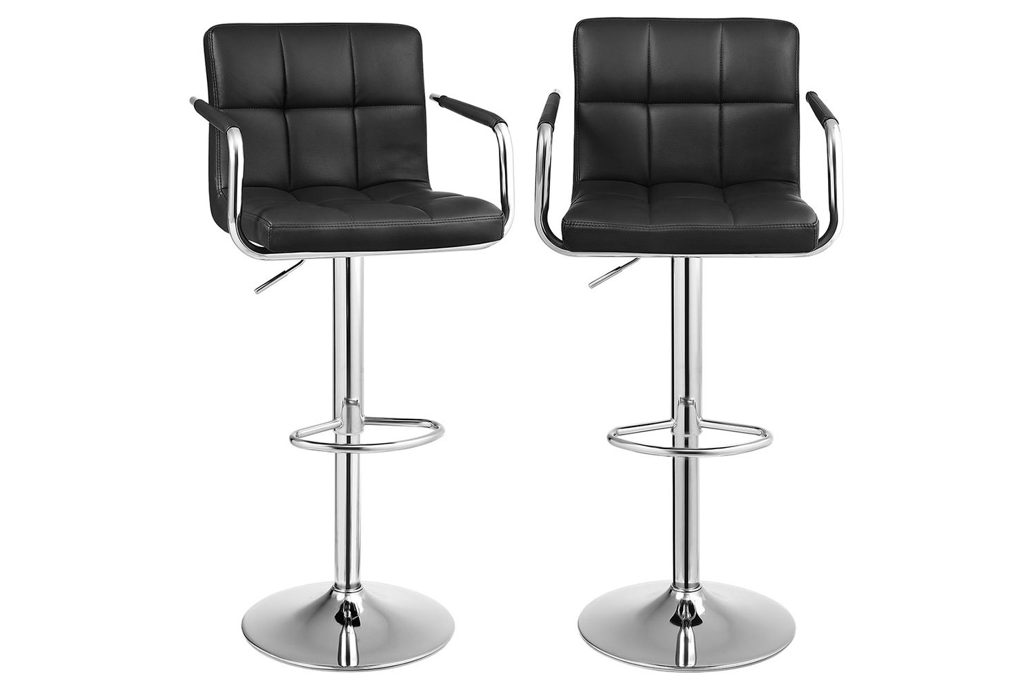 Songmics Adjustable Bar Stools with Backrest | Set of 2 | Black