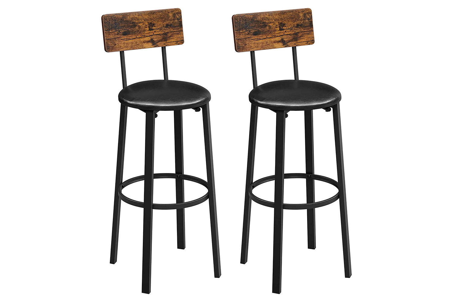 Vasagle Bar Stools | Set of 2 | Rustic Brown/Black