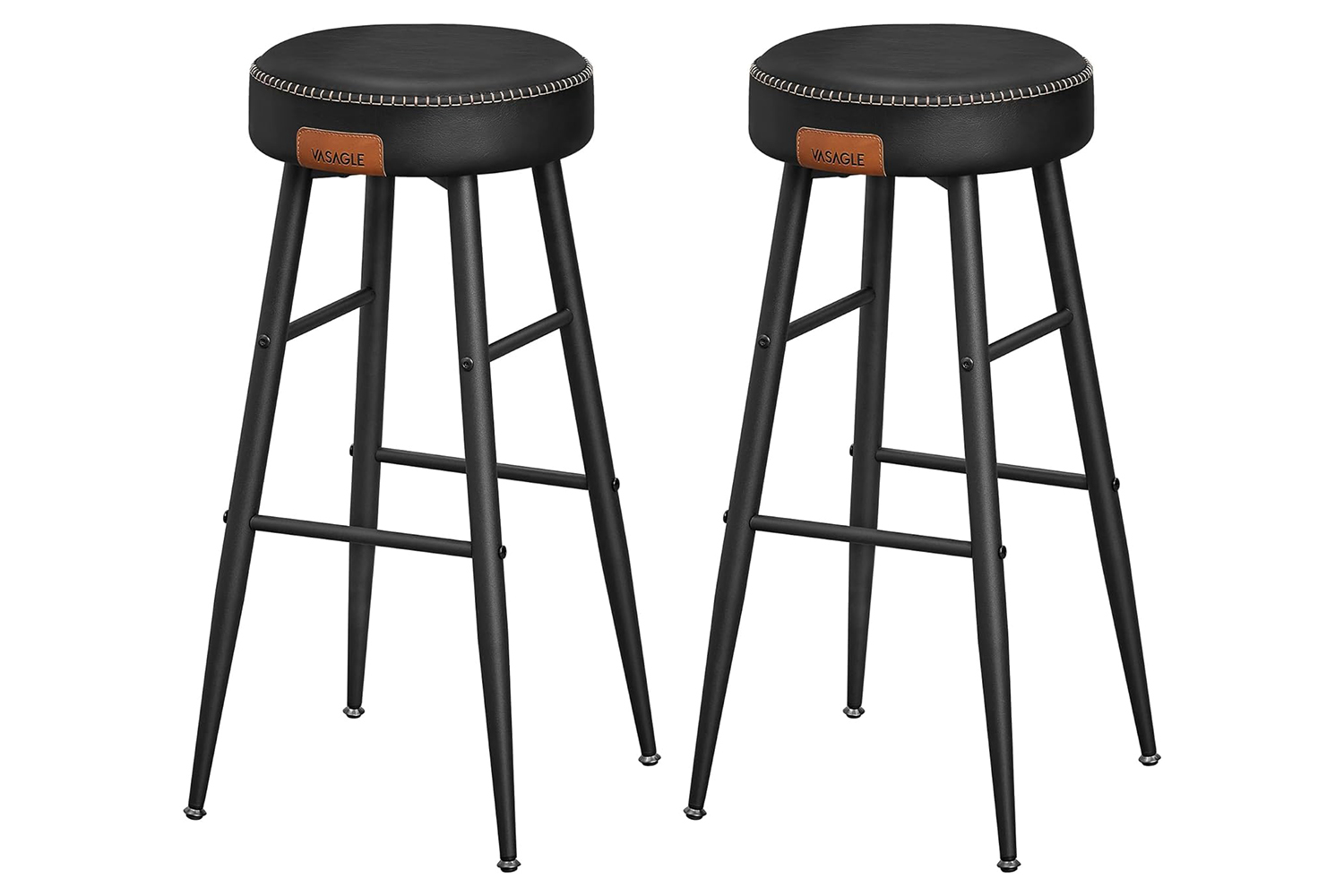 Vasagle EKHO Collection Bar Stools | Set of 2 | Black