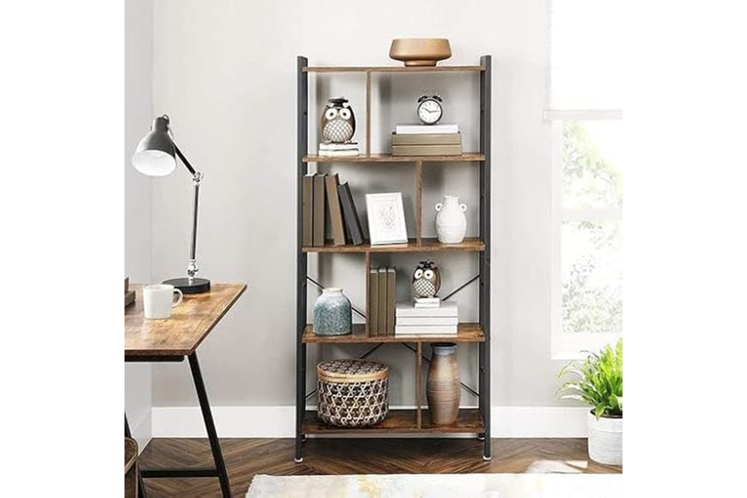 Vasagle Bookcase | 4 Shelves | Rustic Brown