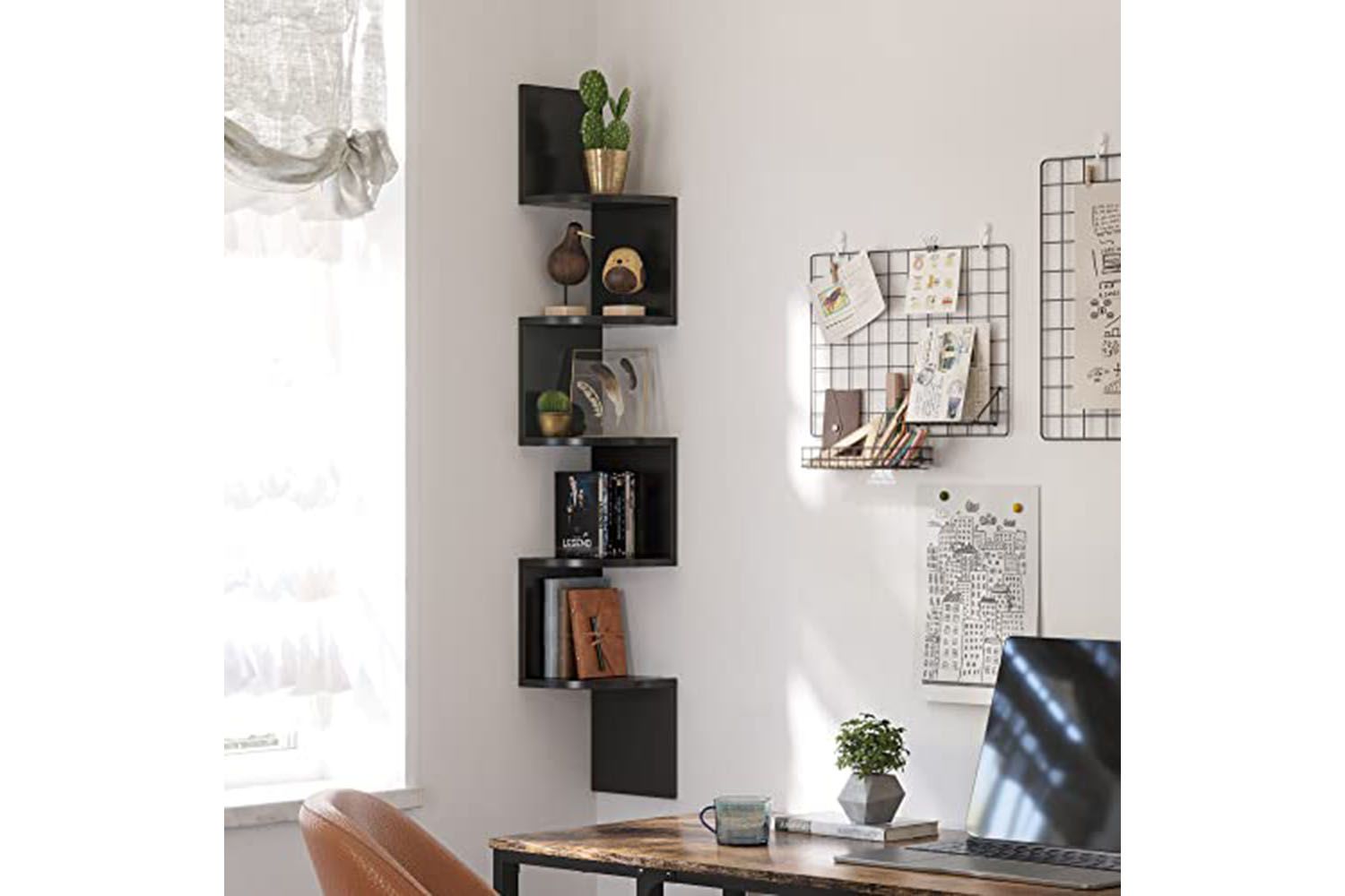 Vasagle Corner Bookcase Shelf | 5 Shelves | Black