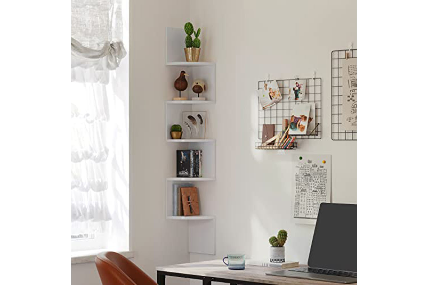 Vasagle Corner Bookcase Shelf | 5 Shelves | White