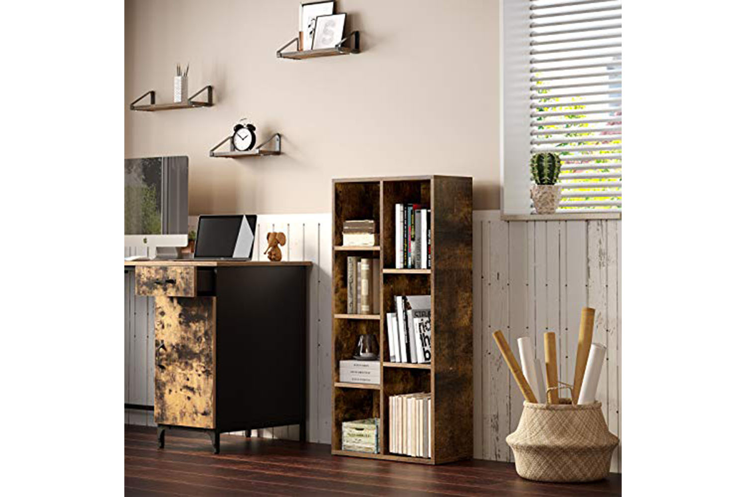 Vasagle Bookshelf | 7 Compartments | Rustic Brown