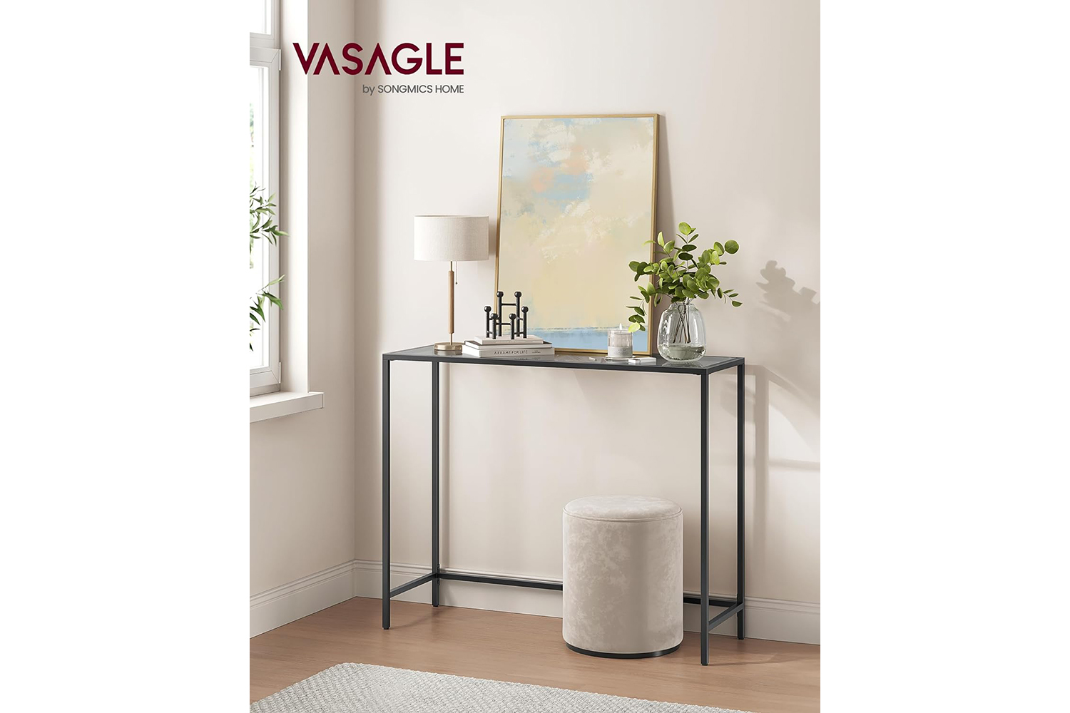 Vasagle Console Table | Ink Black/Slate Grey