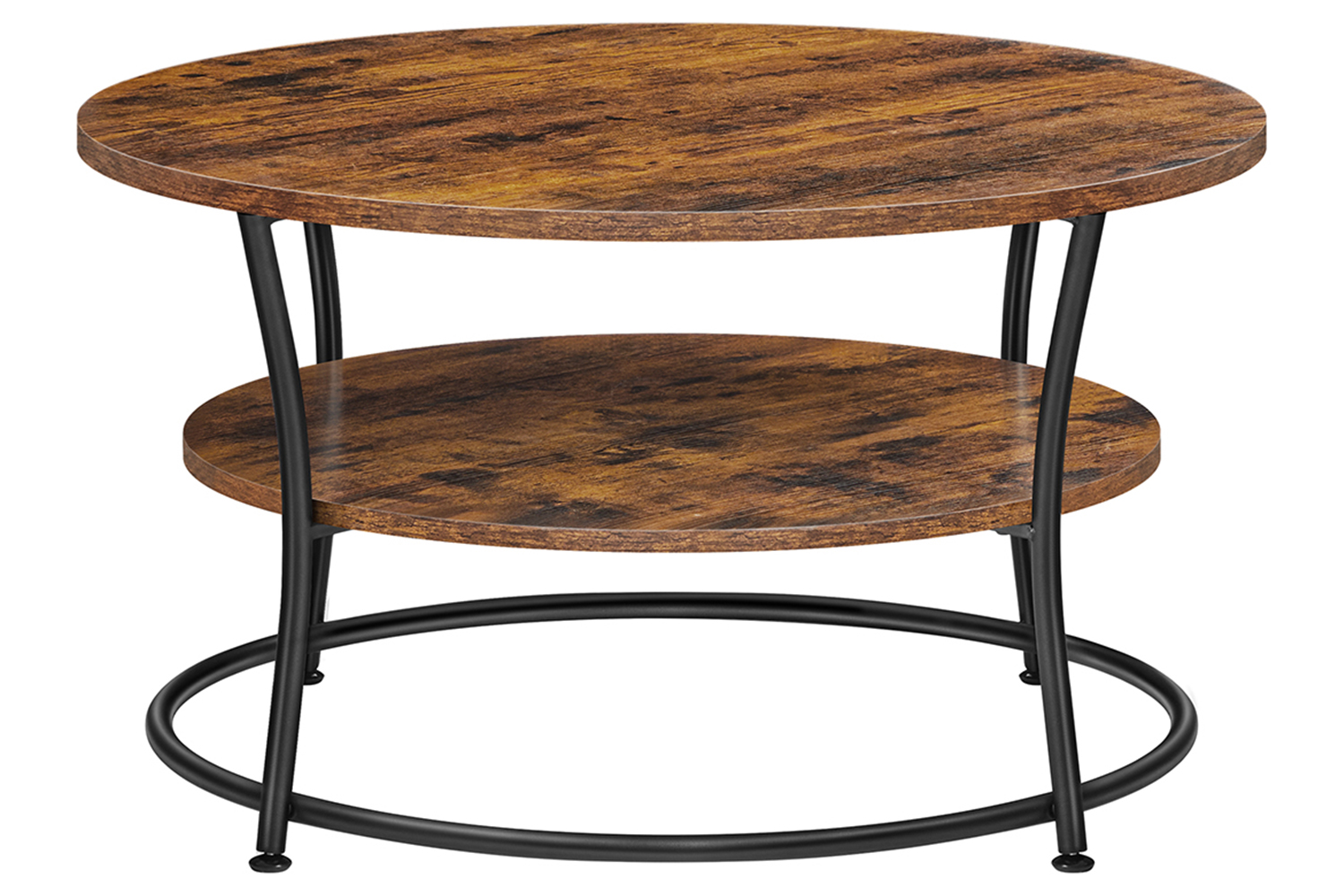 Vasagle Round Coffee Table | Rustic Brown