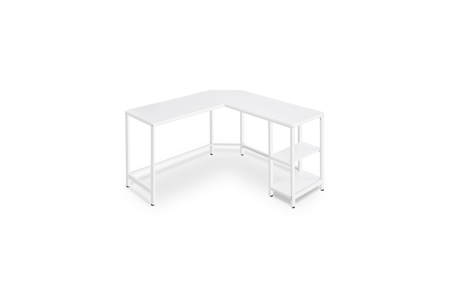 Vasagle L-shaped Computer Desk with 2 Storage Shelves | Maple White