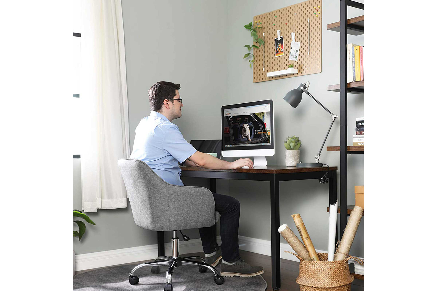 Songmics Office Chair with Adjustable Height | Grey