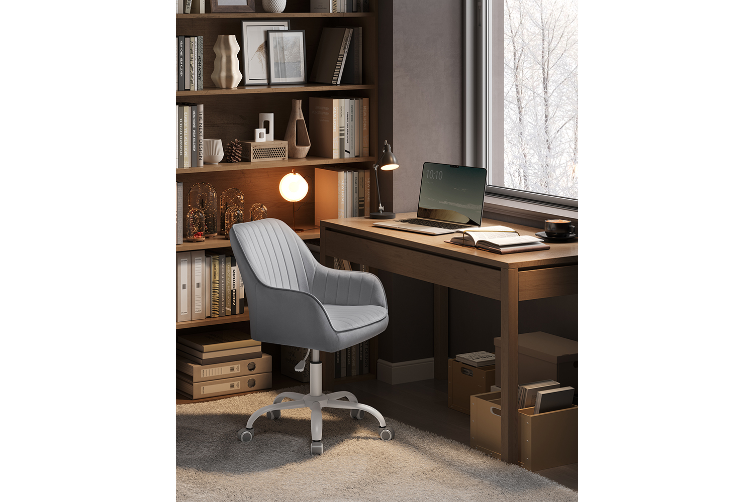 Songmics Adjustable Office Chair | Dove Grey