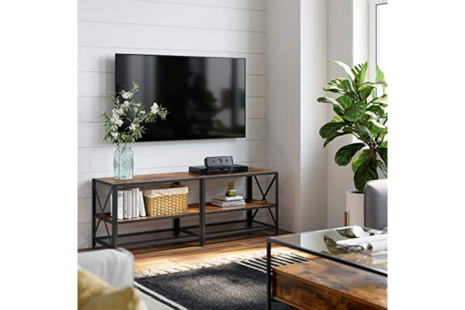 Vasagle TV Unit | Rustic | Brown/Black