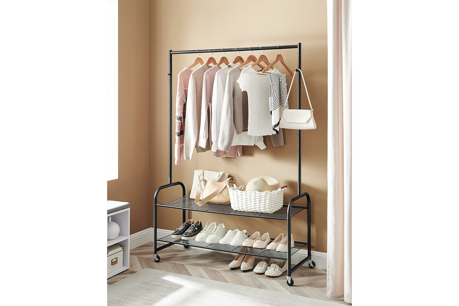Songmics Clothes Rail with Coat and Shoe Storage Hallway | Black