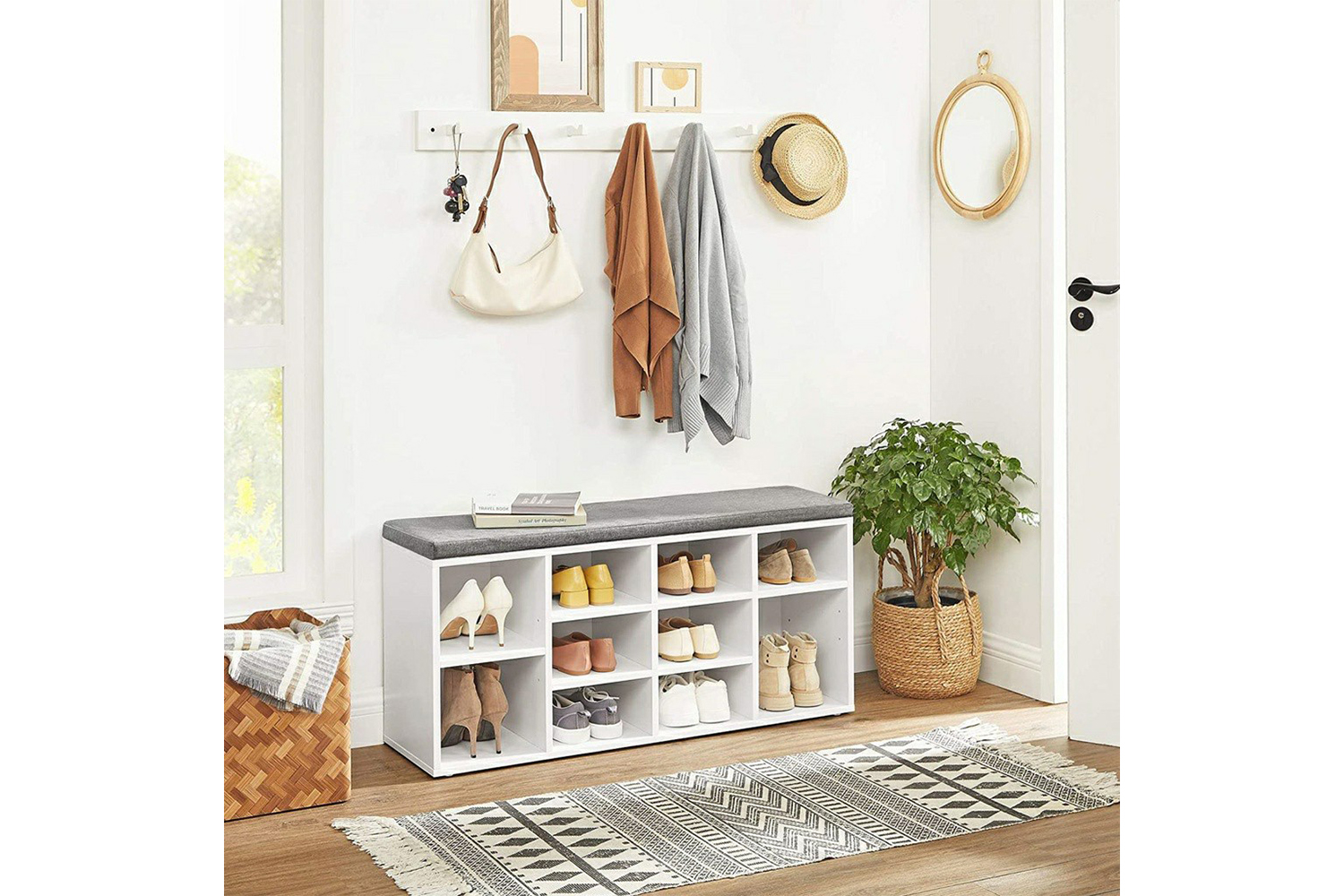 Vasagle Free Standing Shoe Bench | Rustic Brown/Black