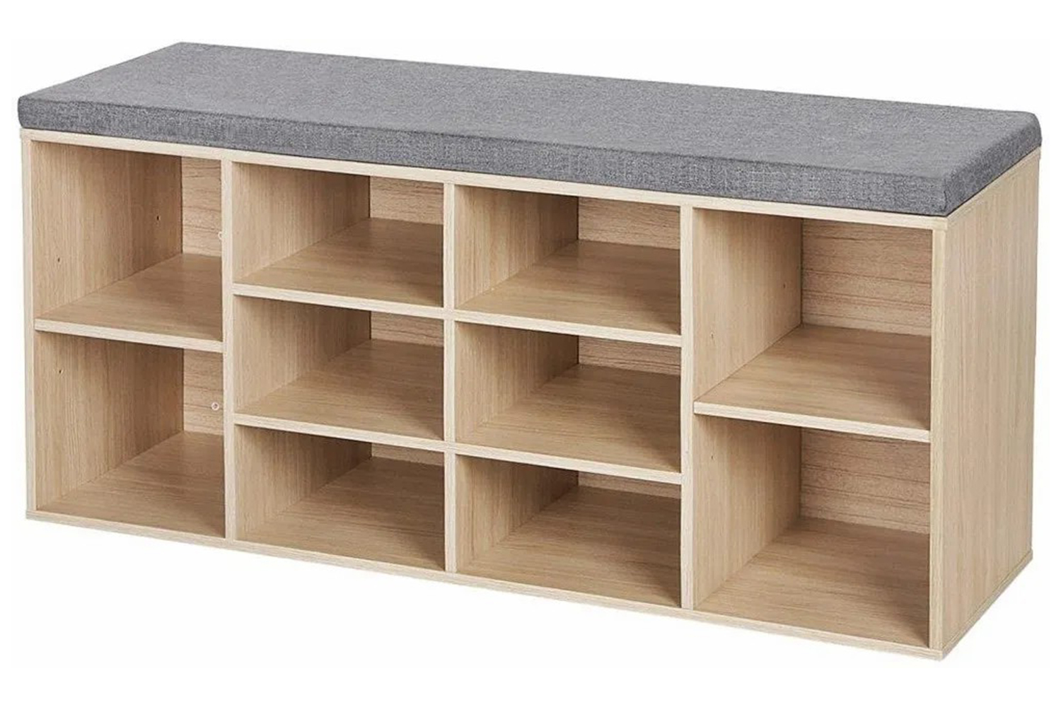 Vasagle Shoe Bench with 10 Compartments | Oak
