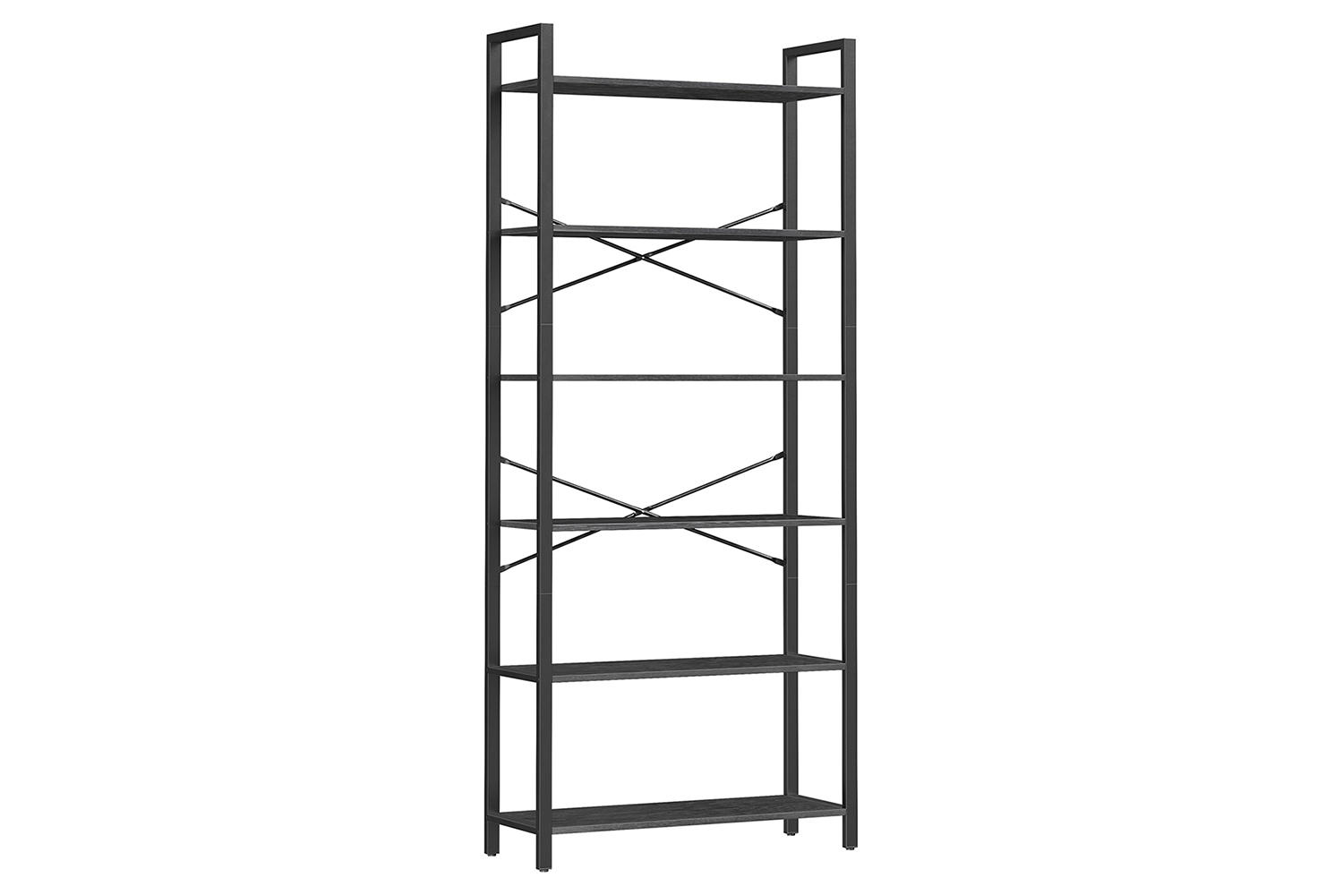 Vasagle Tall Bookcase | Large | 6 Shelves | Ebony Black/Ink Black